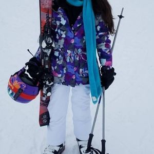 Orage ski jacket and white Roxy pants